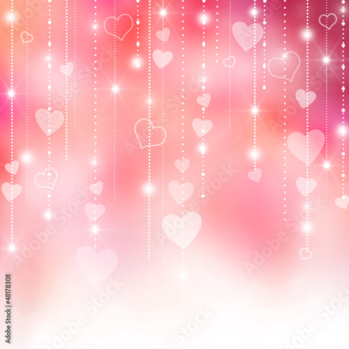 Illustration: Pink Valentine's hearts background Pink Valentine's hearts background