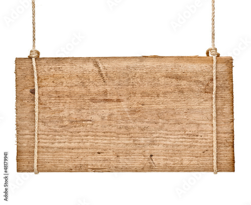 Photo: wooden sign background message rope hanging wooden sign background message rope hanging