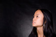 Portrait close-up of girl with Asian appearance