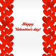 Red valentines day greeting card with hearts background