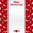 Red valentines day greeting card with hearts background