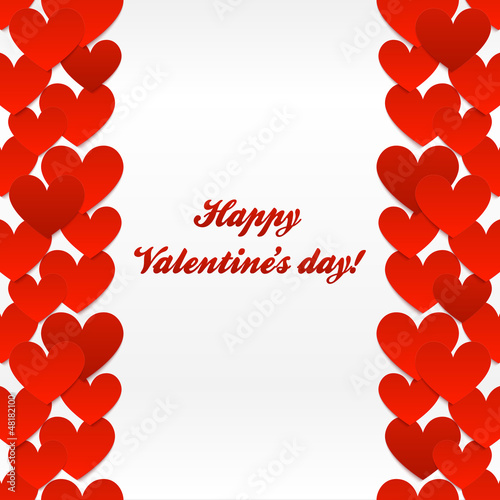 Vector: Red valentines day greeting card with hearts background Red valentines day greeting card with hearts background