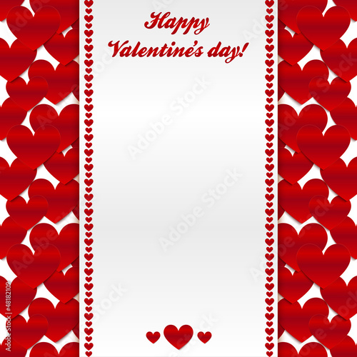 Vector: Red valentines day greeting card with hearts background Red valentines day greeting card with hearts background