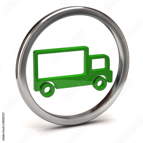 Illustration: Green truck icon Green truck icon