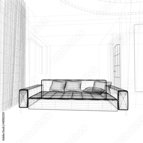 Illustration: white sofa white sofa