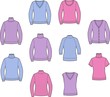 Vector illustration of women's jumpers