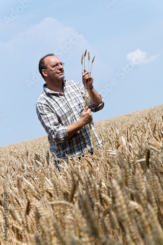 Photo: Landwirt - Bauer im Getreide Feld. Landwirt - Bauer im Getreide Feld.