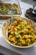 Fried, Indian vegetables in ceramic bowl