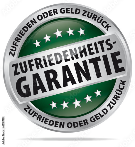 Vector: Zufriedenheitsgarantie – zufrieden oder Geld zurück Zufriedenheitsgarantie – zufrieden oder Geld zurück