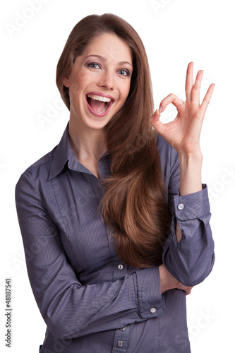 Photo: Woman shows that it's all okay Woman shows that it's all okay
