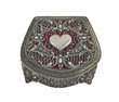 Photo: Closed Red Heart pewter jewelry box with clipping path Closed Red Heart pewter jewelry box with clipping path
