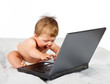 Infant using laptop