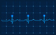 Heart and ecg from red ribbon