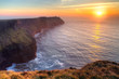 Cliffs of Moher in Co. Clare at sunset, Ireland