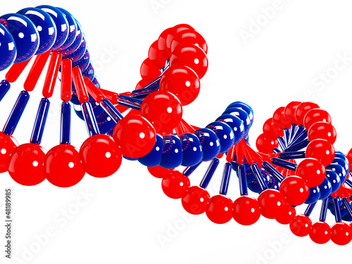 Illustration: DNA isolated on white background DNA isolated on white background
