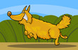 cartoon happy shaggy playful dog