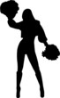 Girl in cheerleader costume for Valentine's day party silhouette