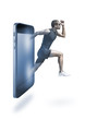 Running mobile phone application concept.