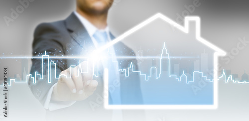 Photo: Businessman real estate city concept Businessman real estate city concept