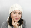 Woman in cap and scarf