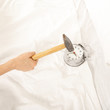 Photo: Sleepless woman smashing the clock Sleepless woman smashing the clock