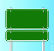 Vector green traffic road sign.