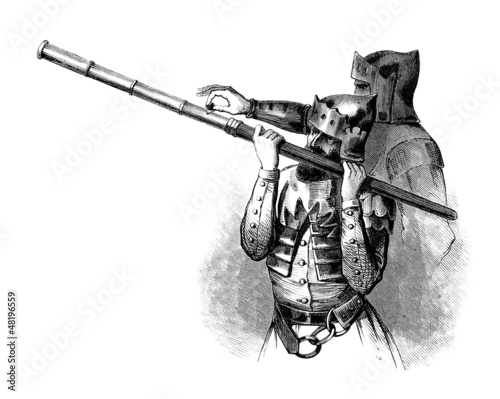 Illustration: Medieval Bombard - Bombarde à Main - 15th century Medieval Bombard - Bombarde à Main - 15th century