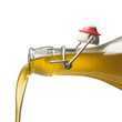 Pouring olive oil with a bottle