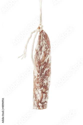 Photo: Cured sausage hanging Cured sausage hanging
