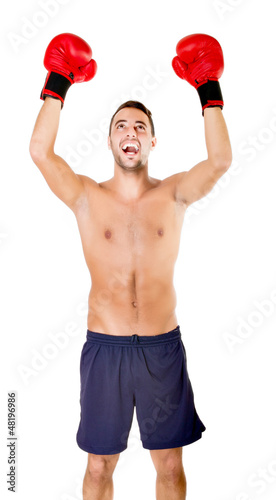 Photo: boxing or kick boxing success gesture boxing or kick boxing success gesture