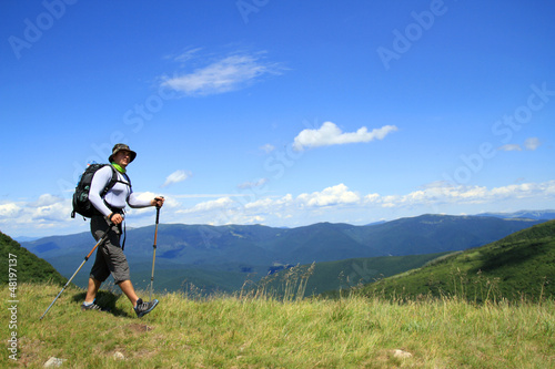 Photo: Summer hiking in the mountains. Summer hiking in the mountains.