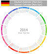 2014 German Circle Calendar Mon-Sun