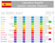 2014 Spanish Planner Calendar with Horizontal Months