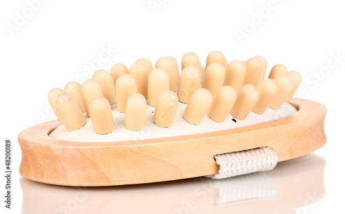 Photo: Wooden bath wisp isolated on white Wooden bath wisp isolated on white