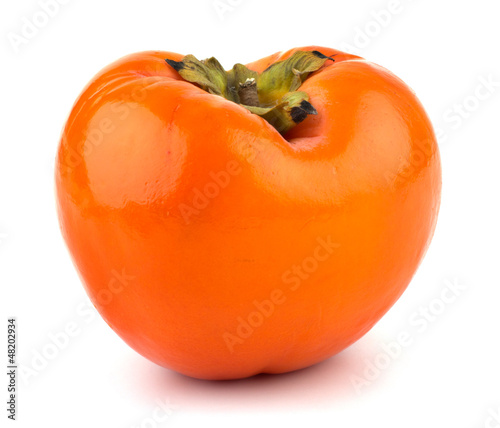 Photo: persimmon fruit isolated on white background persimmon fruit isolated on white background