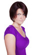 Frau schaut grimmig