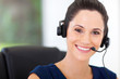 cute young business call center operator with headphones