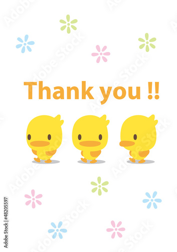 Illustration: message card : thank you chick 001 message card : thank you chick 001