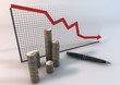 Illustration: business chart-down business chart-down
