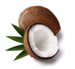 Fresh coconut with leaves