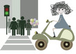 Illustration: bambina in motocicletta bambina in motocicletta