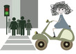Illustration: bambina in motocicletta bambina in motocicletta