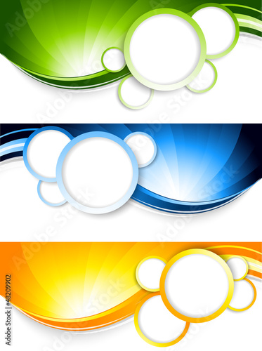 Vector: Set of banners with circles Set of banners with circles