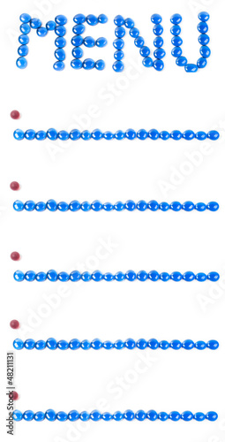 Photo: Menu on the white background Menu on the white background
