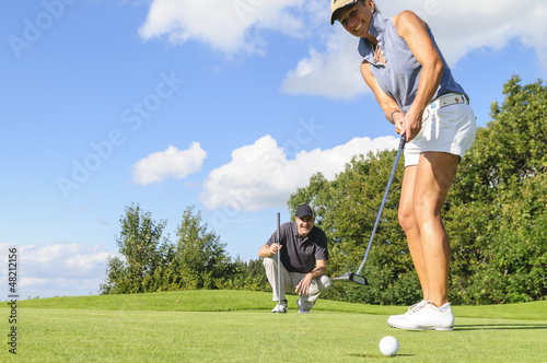 Photo: Zwei gutgelaunte Golfer Zwei gutgelaunte Golfer