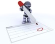robot with a calender