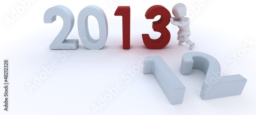 Illustration: man bringing in the new year man bringing in the new year