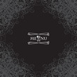 banner for the menu with cutlery and curls