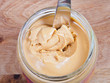 peanut butter in a glass jar