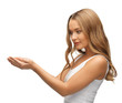 woman holding something on the palms